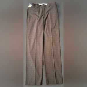Nwt Ralph Lauren The Comfort Flex Pant Dress Flat Front Brown Check Mens 32 X 32